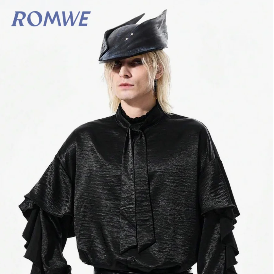Black ruffled gothic shirt
